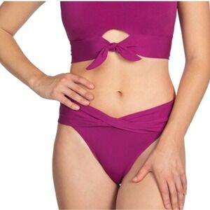 Robin Piccone Kate High-Waist Bikini Bottoms – Purple – Size L‎ – NWT